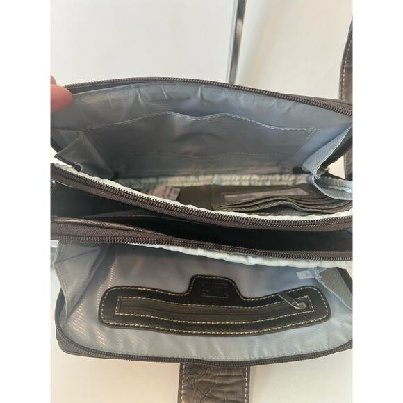 NWT Madi Claire Leather Croc Bronze and Gray Crossbody Purse Bag - Picture 7 of 12